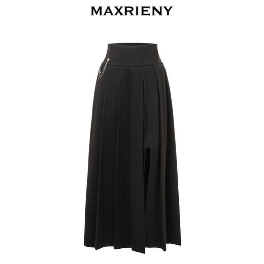 MAXRIENY精致复古氛围感高腰百褶半裙秋冬裙子小众设计感(货号:MS88SK538) 商品图4