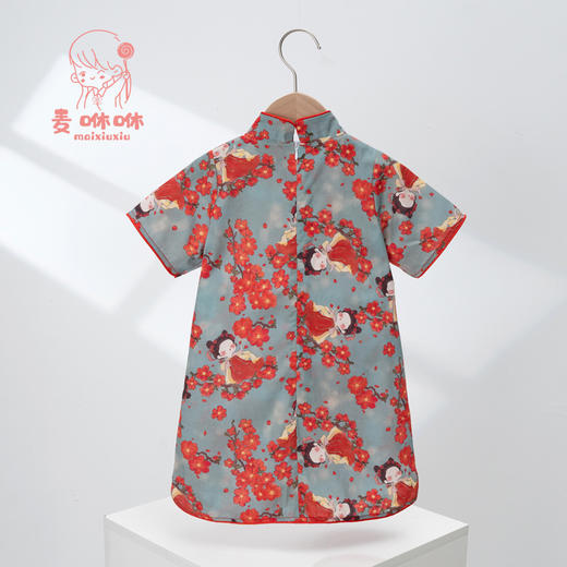 【女童国风连衣裙】2024麦咻咻女童旗袍夏季中国风复古连衣裙宝宝汉服儿童薄款短袖 商品图1