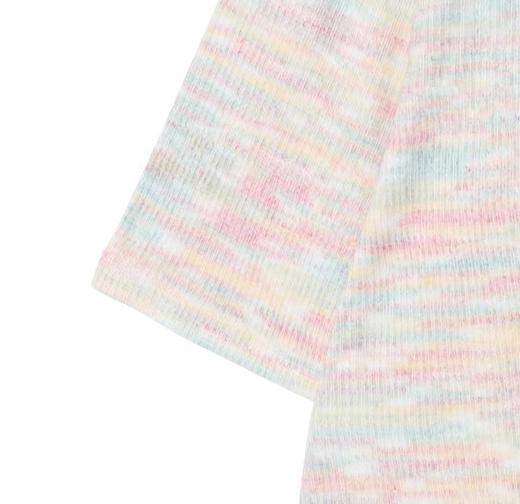 T719夏季新款彩虹编织男女短袖时尚百搭T恤潮流休闲宽松上衣 商品图3