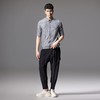 PINLI品立2024夏季新款男士尖领休闲条纹中袖衬衫上衣B242113065 商品缩略图2