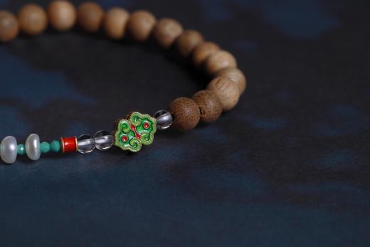 SDCX0018°银镀双祥云 沉香手串 商品图3