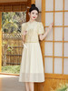 新中式风泡泡袖拼接提花假两件连衣裙女2024新中式风A字裙HR- LZW120 商品缩略图2
