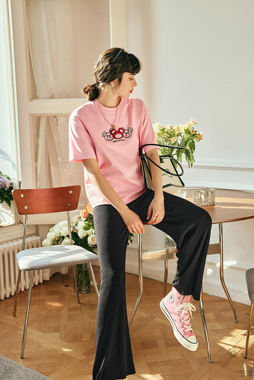 OLrain欧芮儿法式冰丝休闲裤女春季2023年新款直筒阔腿薄款针织裤 商品图10