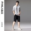 PINLI品立夏季新款肌理针织直筒短裤潮牌男士黑色休闲五分裤B242117054 商品缩略图1