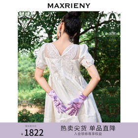MAXRIENY蝴蝶仙子连衣裙夏白色方领娃娃短裙显瘦(货号:MC87DR323)