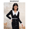 MAXRIENY法式浪漫复古翻领鱼尾连衣裙2023秋冬新款小黑裙修身裙子(货号:MS88DR511) 商品缩略图2