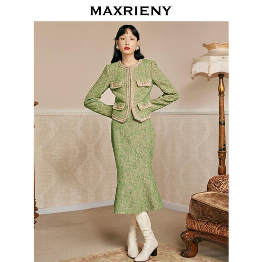 MAXRIENY海派小香风半裙鱼尾秋装新款高腰半身裙(货号:MC87SK526) 商品图1