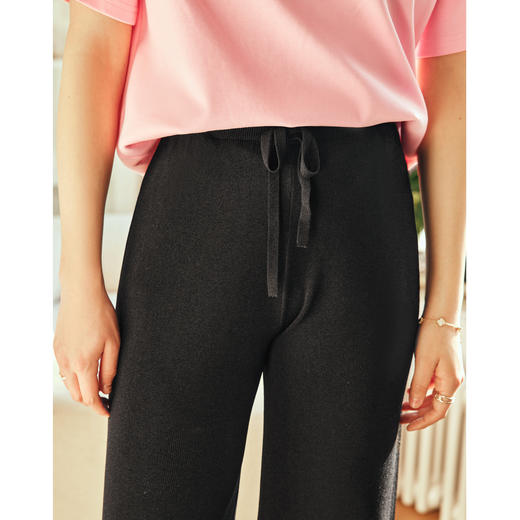 OLrain欧芮儿法式冰丝休闲裤女春季2023年新款直筒阔腿薄款针织裤 商品图9