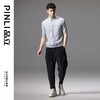 PINLI品立2024夏季新款男士尖领休闲条纹中袖衬衫上衣B242113065 商品缩略图8
