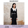 MAXRIENY法式浪漫复古翻领鱼尾连衣裙2023秋冬新款小黑裙修身裙子(货号:MS88DR511) 商品缩略图0