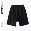 PINLI品立夏季新款肌理针织直筒短裤潮牌男士黑色休闲五分裤B242117054 商品缩略图3