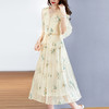 TC82399875 真丝连衣裙女重工刺绣2024新款度假V领收腰桑蚕丝中长款沙滩裙子 商品缩略图2