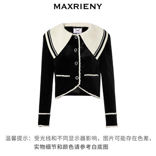 MAXRIENY法式复古氛围感小香风丝绒外套23秋季高级优雅气质感(货号:MS88JA513) 商品图4