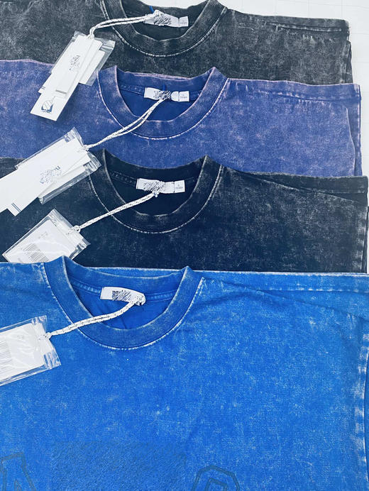 帆船 春夏 雪花重水洗 刺绣字母 复古做旧 圆领短袖T恤 男女休闲 4色 NT-2690 商品图13