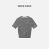 COCO ZONE2024气质穿搭圆领短袖毛针织衫百搭通勤上衣CC2B0475 商品缩略图1