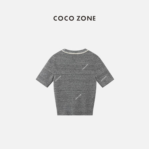 COCO ZONE2024气质穿搭圆领短袖毛针织衫百搭通勤上衣CC2B0475 商品图1