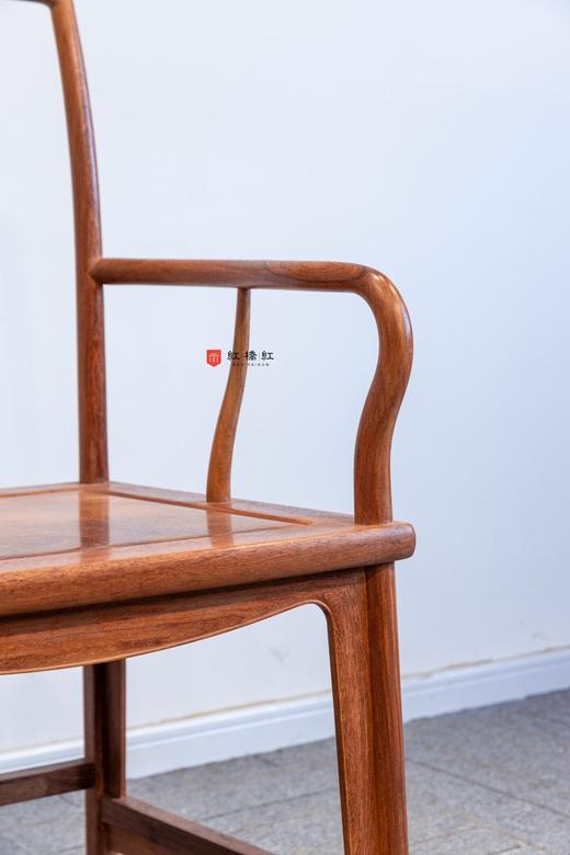 红桥红  家具严选  缅甸花梨（大果紫檀）【宝蕴楼扇形 南官帽椅三件套】 商品图4