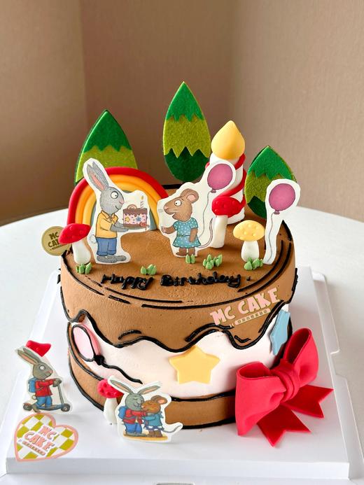 波西和皮普绘本数码打印蛋糕 商品图0