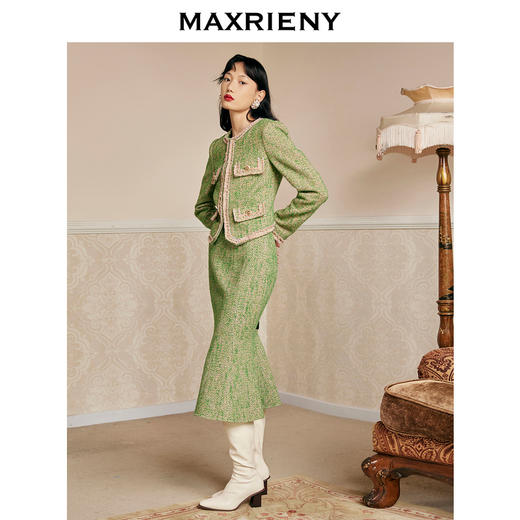 MAXRIENY海派小香风半裙鱼尾秋装新款高腰半身裙(货号:MC87SK526) 商品图3