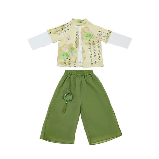 【千字荷花兄妹套装 】男童汉服春秋2024新款儿童国风唐装女童古风套装宝宝薄款中式服装 商品图4