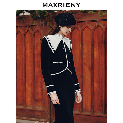 MAXRIENY法式复古氛围感小香风丝绒外套23秋季高级优雅气质感(货号:MS88JA513) 商品图2