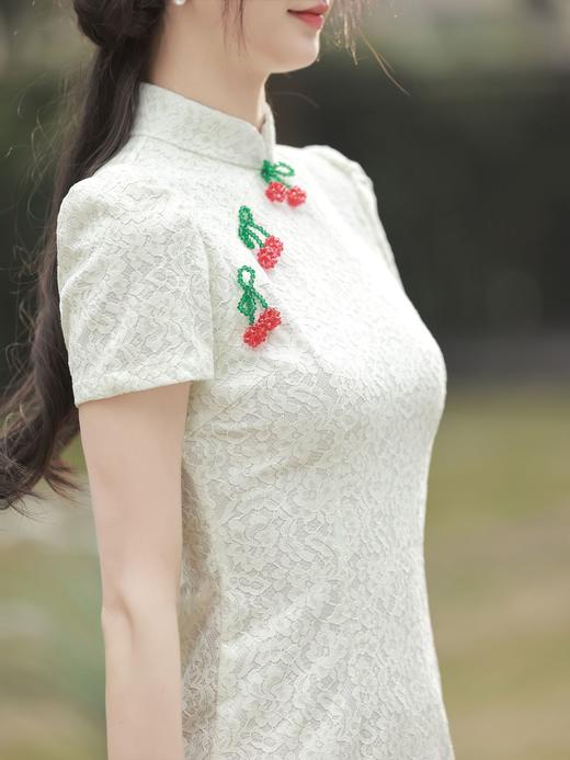 白色小樱桃复合蕾丝旗袍YM2711 商品图3