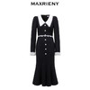 MAXRIENY法式浪漫复古翻领鱼尾连衣裙2023秋冬新款小黑裙修身裙子(货号:MS88DR511) 商品缩略图4