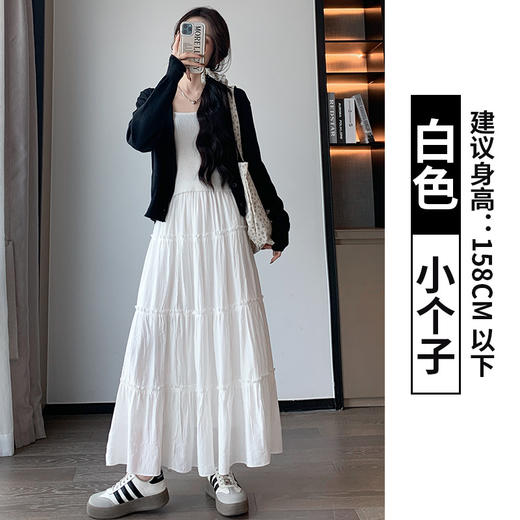 仙女风白色半身裙  高腰显瘦 a字长裙 蓬蓬蛋糕裙 商品图4