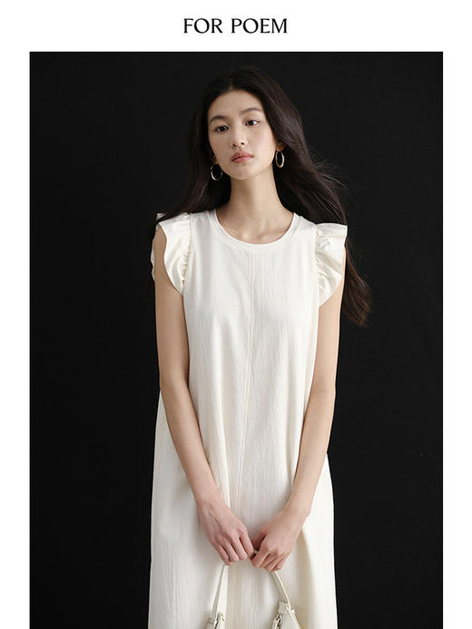 ForPoem 现货 24/SS原创设计百搭显瘦小飞袖针织拼接连衣裙 商品图1