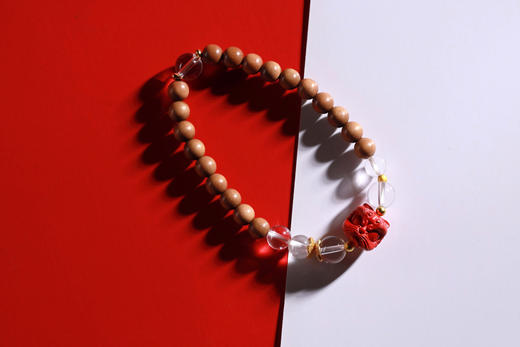 LSTX0215°印度老山檀香|白水晶手链手串 商品图1