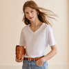 欧芮儿2021夏装新品V领短袖T恤女百搭修身显瘦纯色体恤小清新上衣 商品缩略图0