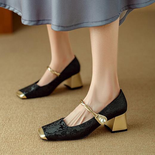 【预售5天】新中式国风玛丽珍，粗跟可搭旗袍单鞋DB&M5907 商品图1