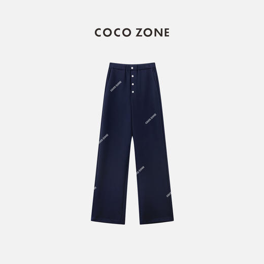 COCO ZONE时尚通勤纯色休闲裤松紧腰百搭直筒裤CC1A0558 商品图0