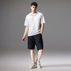 PINLI品立夏季新款肌理针织直筒短裤潮牌男士黑色休闲五分裤B242117054 商品缩略图4