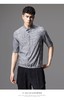 PINLI品立2024夏季新款男士尖领休闲条纹中袖衬衫上衣B242113065 商品缩略图1