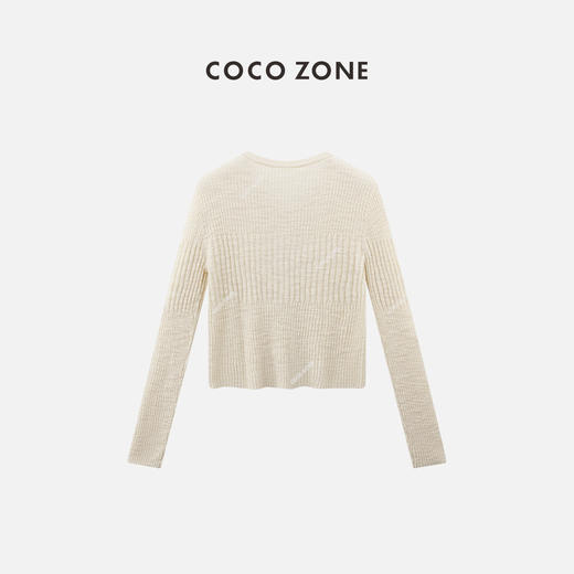 COCO ZONE2024“轻柔”新款女装单排扣针织衫圆领长袖上衣CC1A0437 商品图1