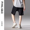 PINLI品立夏季新款肌理针织直筒短裤潮牌男士黑色休闲五分裤B242117054 商品缩略图2