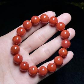 D南红玛瑙单圈-牛血红圆珠12