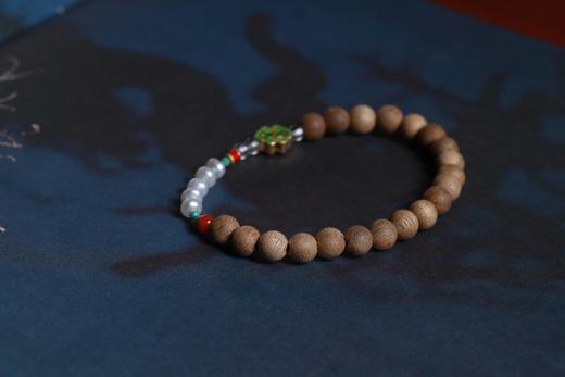 SDCX0018°银镀双祥云 沉香手串 商品图4