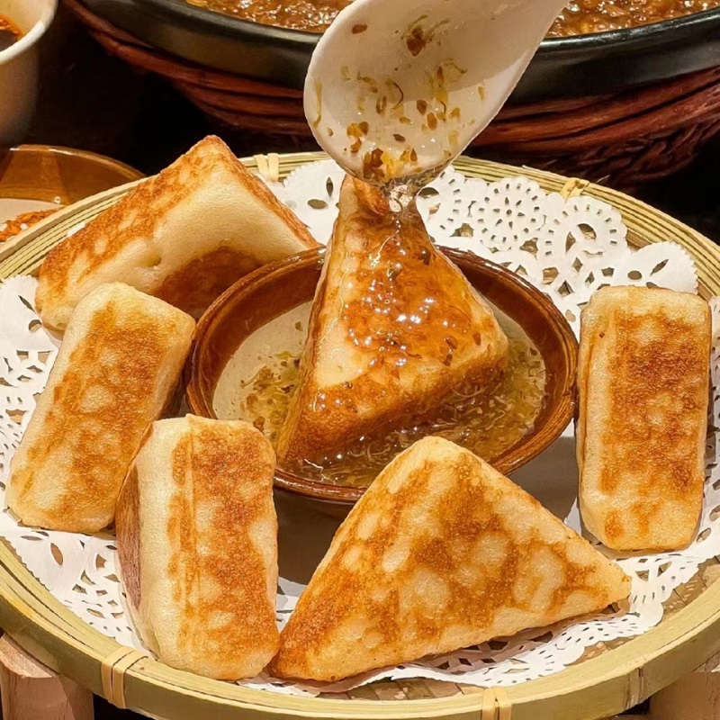 【糕酥良品】川渝特色三角粑 配料表干净 只有大米 黄灿灿的外表 外酥内软 甜香四溢  面包早餐半成品
