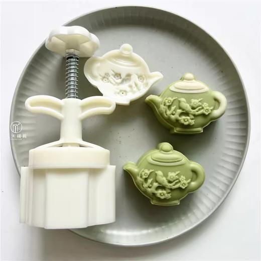 厨刻 手压式食品模具 【65g梅花茶壶】1模具+1花片 手工绿豆糕月饼模具 商品图0