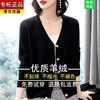 TZW-2024年高档V领羊绒开衫女外搭上衣秋季提花羊毛外套 商品缩略图4