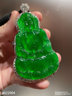 老坑玻璃种帝王绿观音吊坠【4022904】具体价格微信咨询