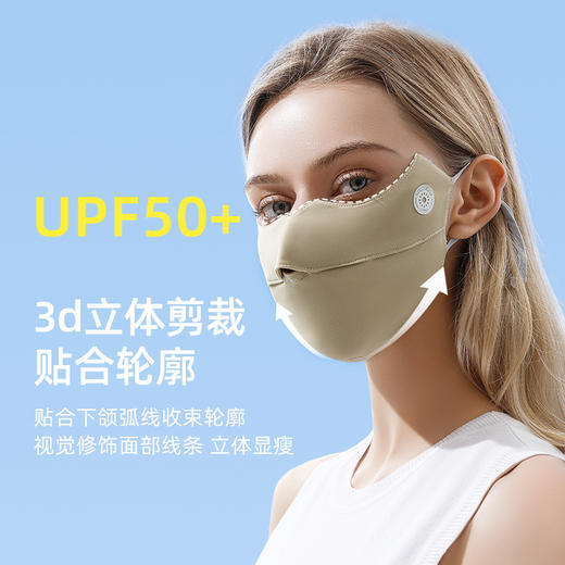 【新品上市】女士防晒口罩夏季冰丝防晒面罩全脸女可水洗遮阳护眼角脸罩防紫外线口罩 商品图2