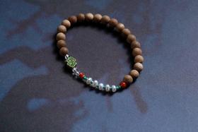 SDCX0018°银镀双祥云 沉香手串