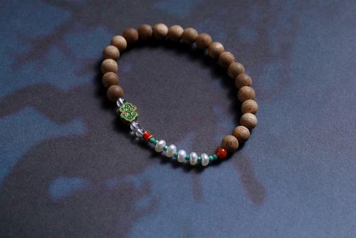 SDCX0018°银镀双祥云 沉香手串 商品图0