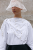 Mark Kenly Domino Tan 白色BEE缀珍珠领巾式衬衫 商品缩略图3