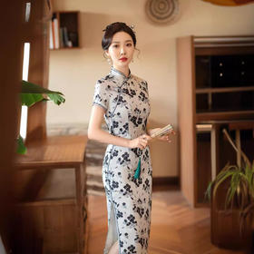 2024春季新款丝绸双层长日常修身素雅气质宴会旗袍ZA-5229
