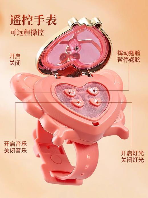 【正版花仙子升级国潮版 音乐可调节可关闭】会动的电动蝴蝶翅膀精灵羽翼天使背饰儿童发光玩具小女孩新年礼物 商品图2