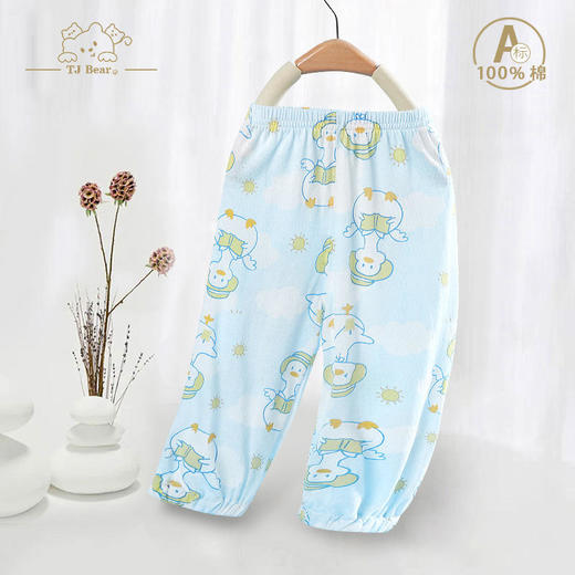 【39.9/2条纯棉防蚊裤】儿童防蚊裤夏季薄款宝宝纯棉休闲运动裤男女童宽松外穿婴儿灯笼子 商品图5